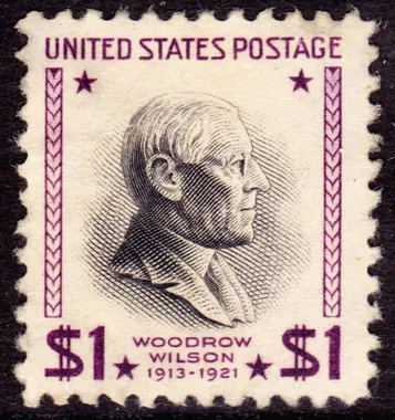 Woodrow Wilson 1 stamp from the 1938 US Presidential Series