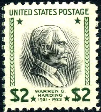 Warren G. Harding 2 stamp from the 1938 US Presidential Series
