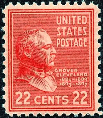 Grover Cleveland 22 cent stamp from the 1938 US Presidential Series