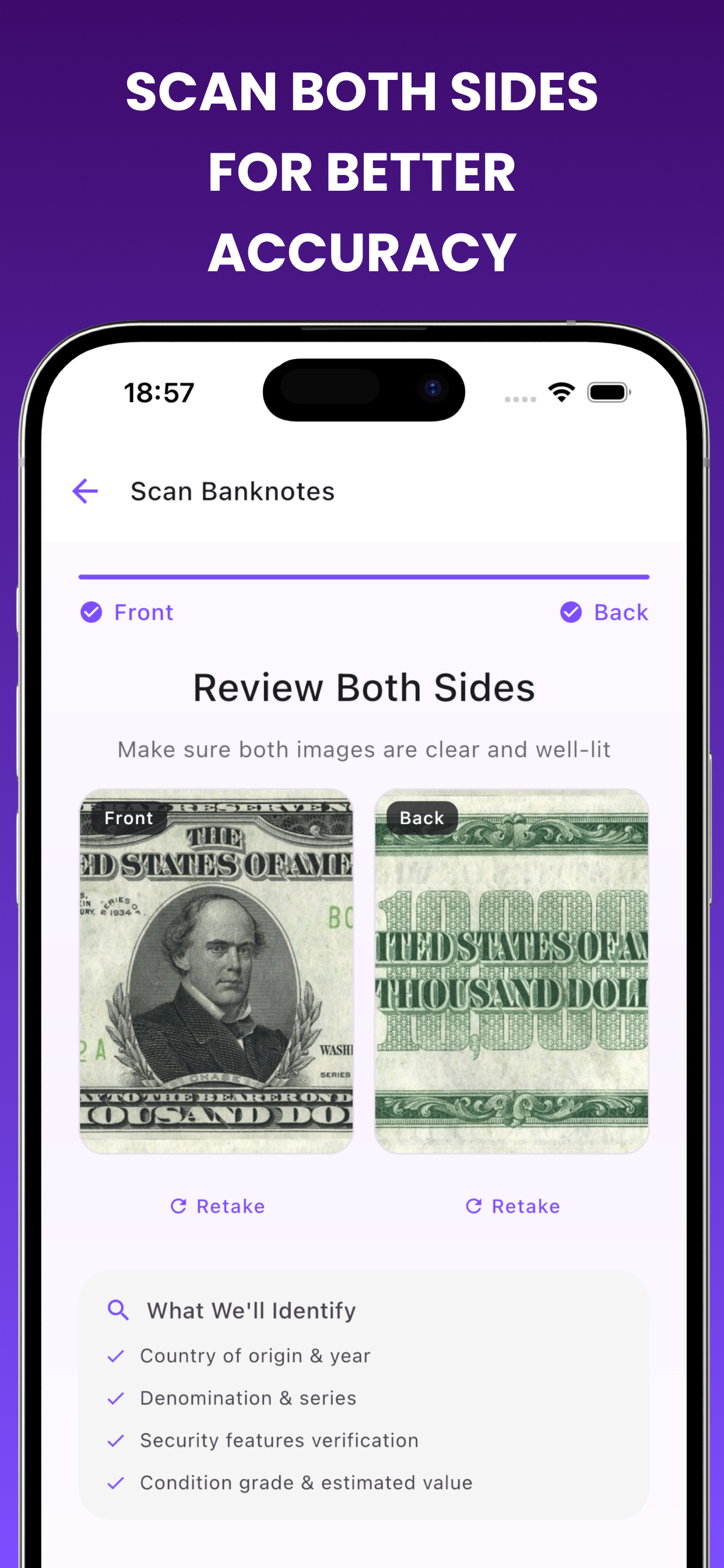 StampID banknote and antique identification with provenance information